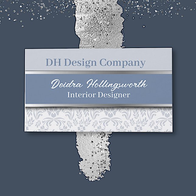 Chic Dusty Blue Visitkort (Skapare uppladdad)