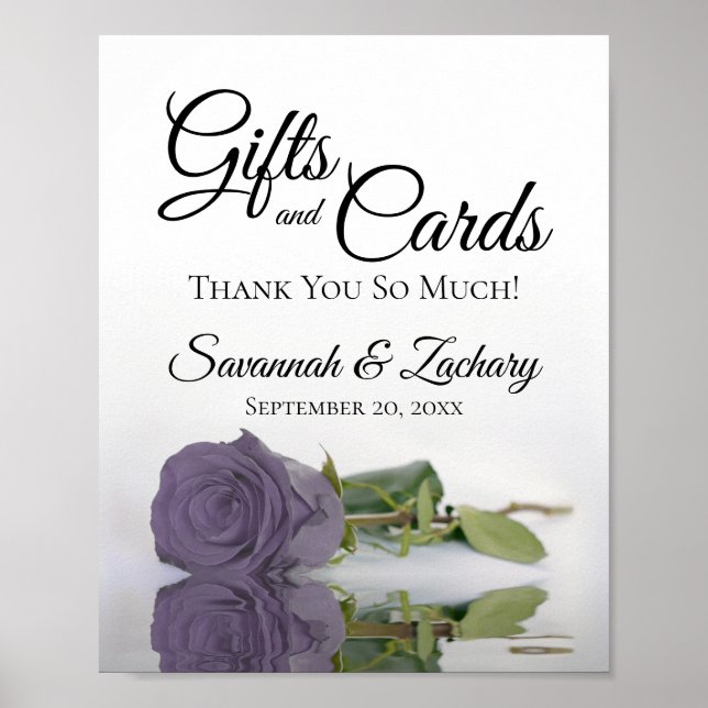 Chic Dusty Lila Ro Gifts & Cards Bröllop-skylt Poster (Framsidan)