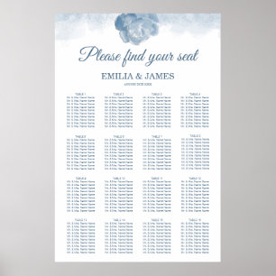 Chic Dusty Ro Blommigt Sittdiagram Poster