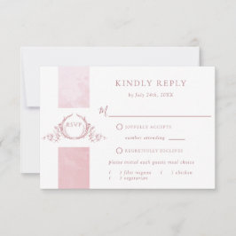 Chic Dusty Ro Watercolor Bröllop Monogram OSA