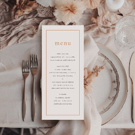 Chic Dusty Rosa Ditzy Blommigt Bröllop Menu Meny