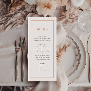 Chic Dusty Rosa Ditzy Blommigt Bröllop Menu Meny