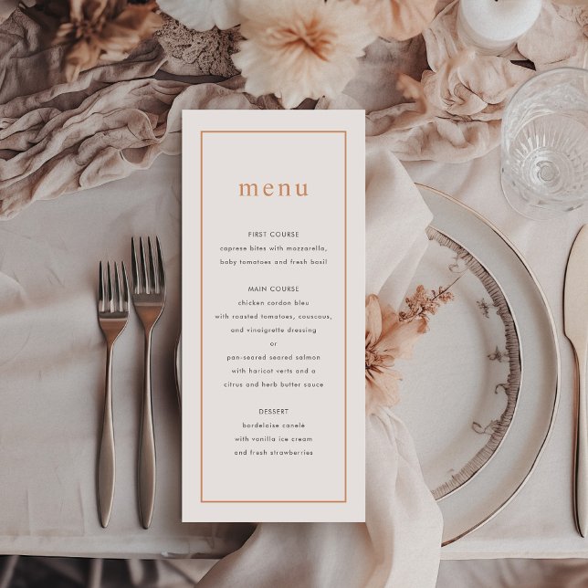 Chic Dusty Rosa Ditzy Blommigt Bröllop Menu Meny (Chic Dusty Pink Ditzy Floral Wedding Menu)