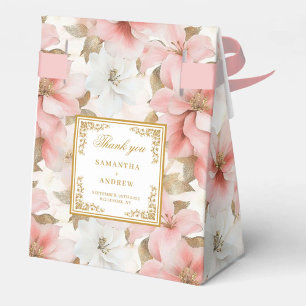 Chic Dusty Rosa Guld Watercolor Wedor Favor Box Presentaskar