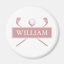 Chic Dusty Rose Personlig Namn Golfbollar Klubbor Magnet