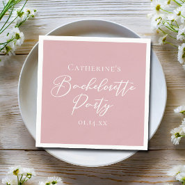 Chic Dusty Rose Pink Bachelorette Party Pappersservett