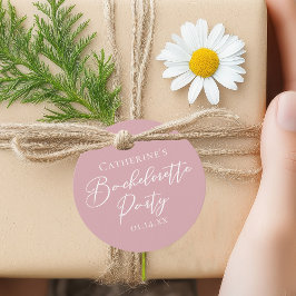 Chic Dusty Rose Pink Custom Bachelorette Party Gåvor Etiketter