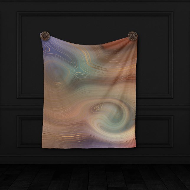 Chic Earthy Strata | Stenagat av naturkoppar Fleecefilt (Skapare uppladdad)
