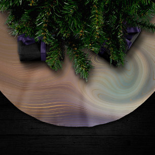 Chic Earthy Strata Stenagat av naturkoppar Julgransmatta Borstad Polyester