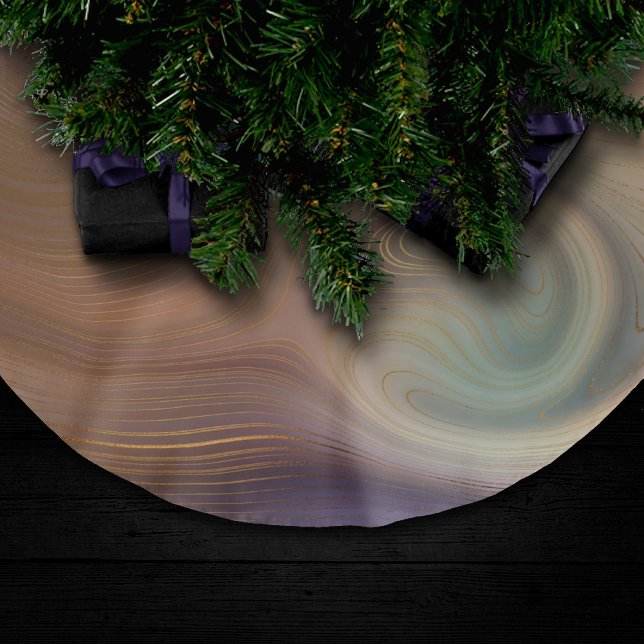Chic Earthy Strata | Stenagat av naturkoppar Julgransmatta Borstad Polyester (Skapare uppladdad)