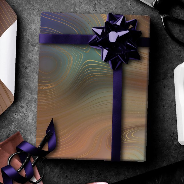 Chic Earthy Strata | Stenagat av naturkoppar Presentpapper (Skapare uppladdad)