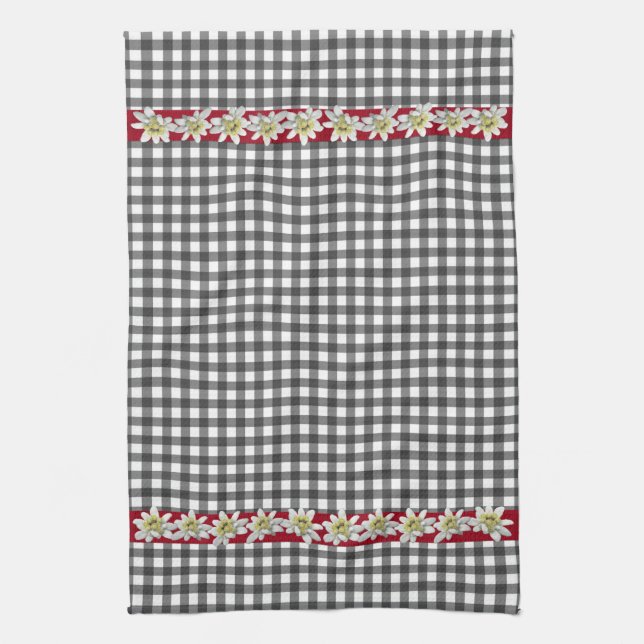 Chic Edelweiss Gingham Kitchen Towel Kökshandduk (Vertikal)