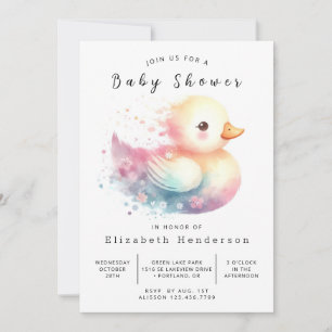Chic Editable Anka Baby Shower Inbjudningar