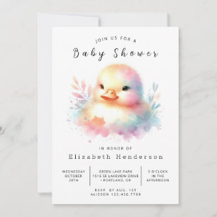 Chic Editable Anka Baby Shower Inbjudningar