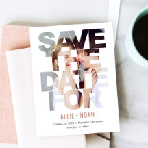 Chic EDITABLE FÄRG Spara vykortet för datum