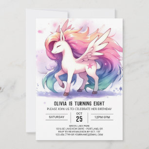 Chic Editable Horse Birthday Inbjudningar