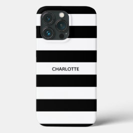 Chic, eget namn, monogram för svartvit rand