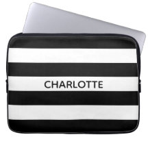 Chic, eget namn, monogram för svartvit rand