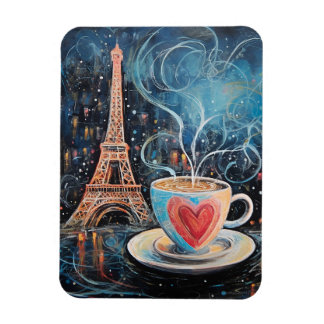 Chic Eiffel Torn Heart Cafe Coffee Chalk Paris Magnet