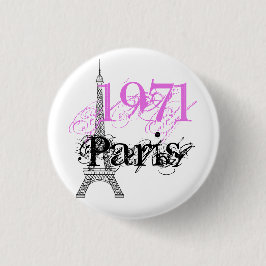 Chic Eiffel Torn Rosa Black 50:e födelsedagen Knapp