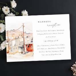 Chic El Paso Texas City Scape Wedding Reception Tilläggskort