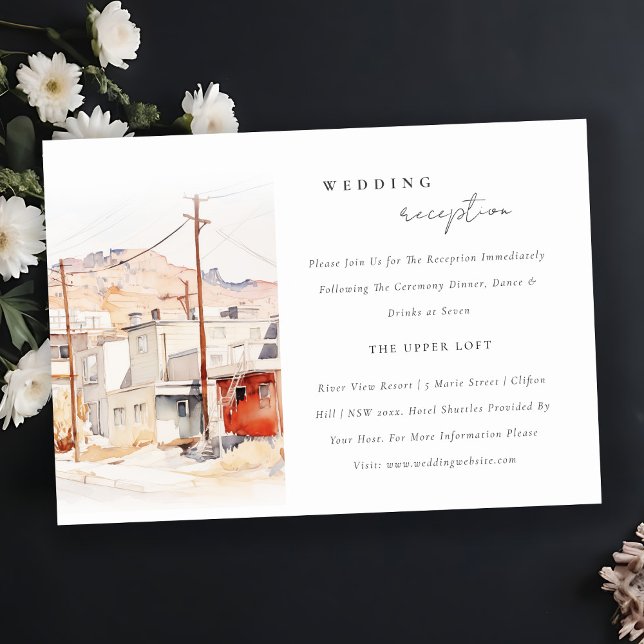 Chic El Paso Texas City Scape Wedding Reception Tilläggskort (Skapare uppladdad)