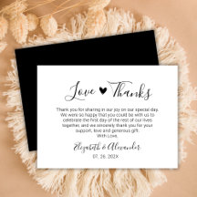 Chic Elegance Heart-skript Bröllop Tack