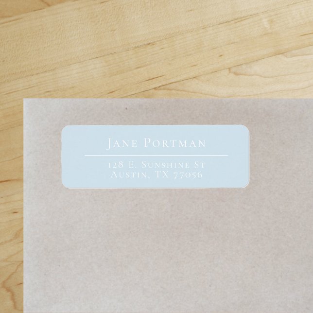 Chic Elegance Light Blue Returadress Etikett ("Everyday is abundantly beautiful." 
Sincerely Best Wishes from Lucky Design World)