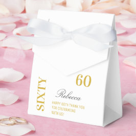Chic Elegant 60:e födelsedagen Vita Guld Tack Presentaskar