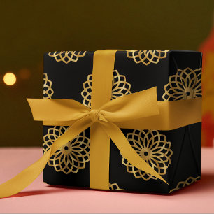 Chic Elegant Black & Guld Mandala Presentpapper