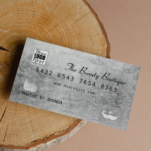 Chic Elegant Black Silver Luxury Kredit Card Logot Visitkort