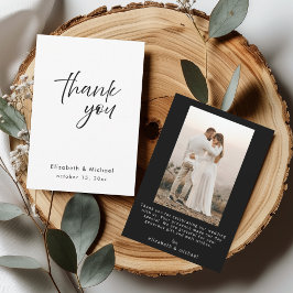 Chic Elegant Black Tie Wedding Thank You Card Inbjudningar