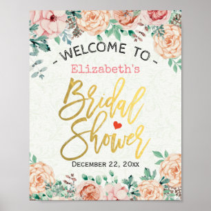 Chic Elegant Blommigt Möhippa Signal Poster