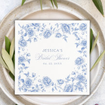 Chic Elegant Blue Toile Chinoiserie Möhippa