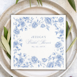 Chic Elegant Blue Toile Chinoiserie Möhippa Pappersservett