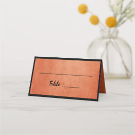 Chic Elegant Bränd Orange, svart Namn Placeringskort