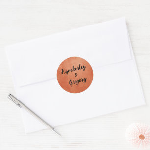 Chic Elegant Bränd Orange, svart Namn Runt Klistermärke