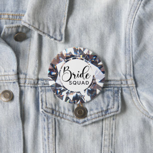 Chic Elegant BRIDE SQUAD Diamond Script Knapp