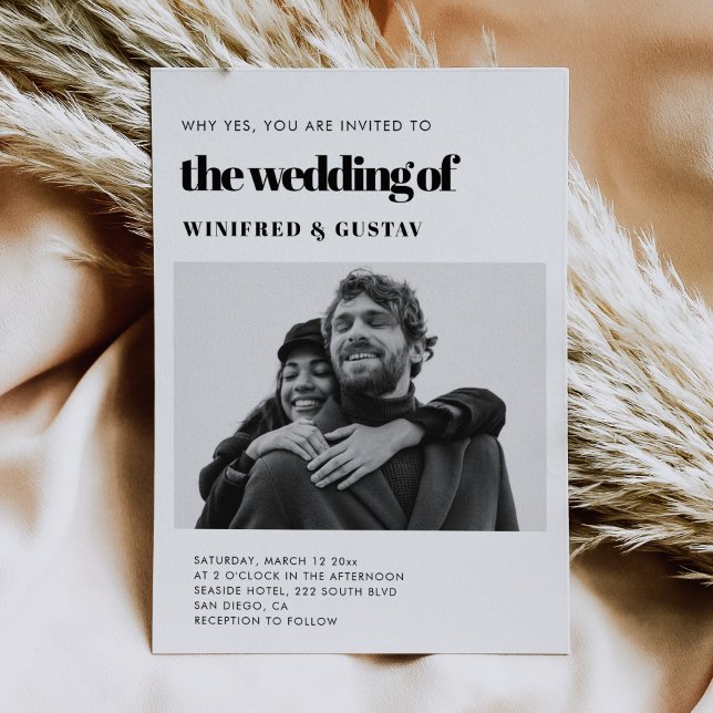 Chic elegant bröllop-foto inbjudningar (Skapare uppladdad)