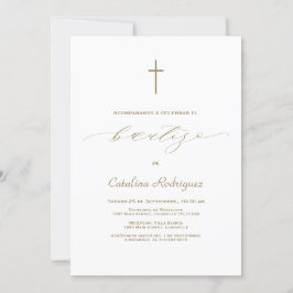 Chic Elegant Call De Bautizo Girl Baptism Inbjudningar