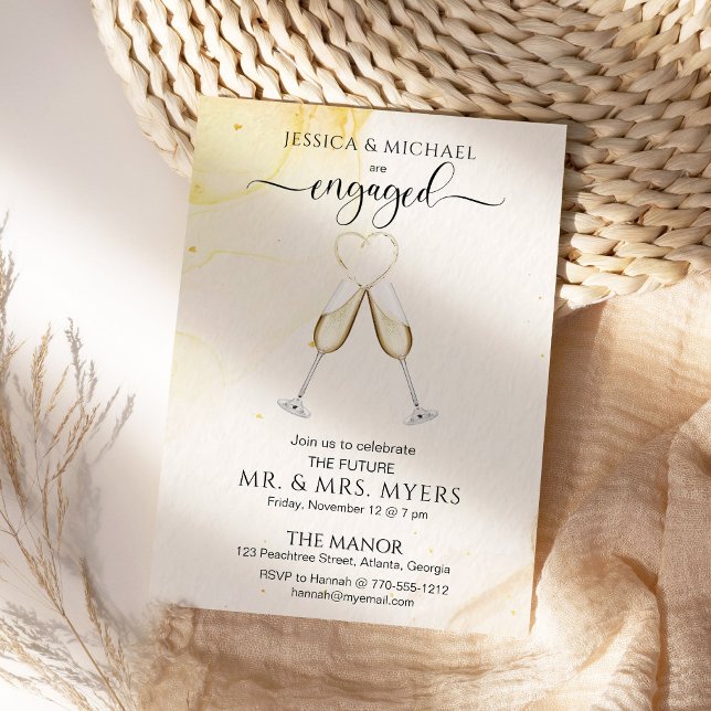 Chic Elegant Champagne Guld Heart Engagment Party (Skapare uppladdad)