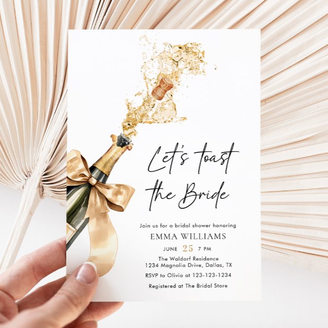 Chic Elegant Champagne Låt oss Möhippa Inbjudningar (Skapare uppladdad)