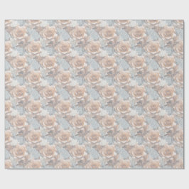 Chic,Elegant Creams & läderblomma struktur utseend Presentpapper