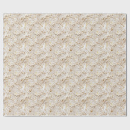 Chic,Elegant Creams & läderblomma struktur utseend Presentpapper