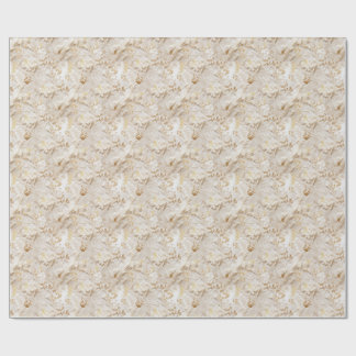 Chic,Elegant Creams & läderblomma struktur utseend Presentpapper