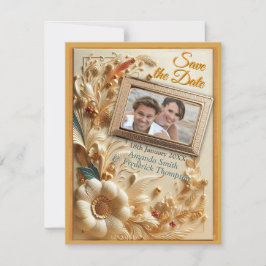 Chic, Elegant Creams och läderblomma struktur utse Meddelande