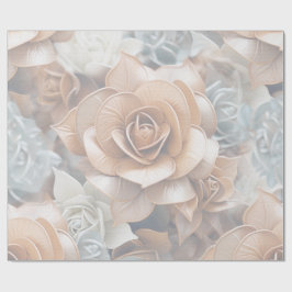 Chic, Elegant Creams och läderblomma struktur utse Presentpapper