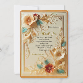 Chic, Elegant Creams och läderblomma struktur utse Tack Kort