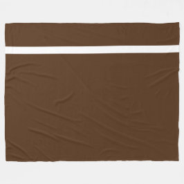 Chic Elegant Deep Cocoa Brown Sporty White Rand Fleecefilt