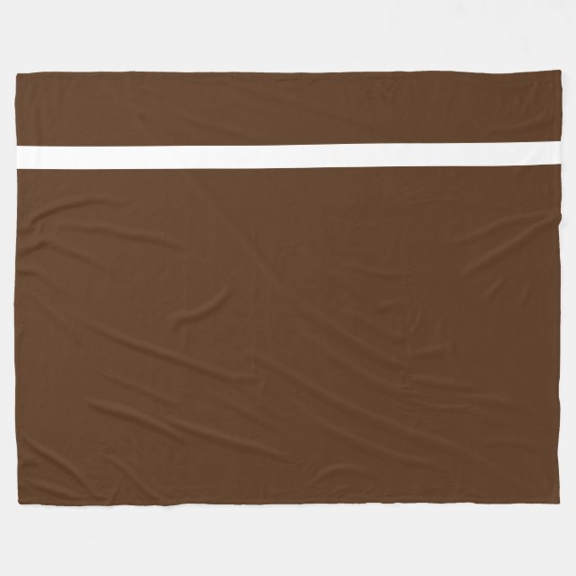Chic Elegant Deep Cocoa Brown Sporty White Rand Fleecefilt (Framsidan (Horisontell))